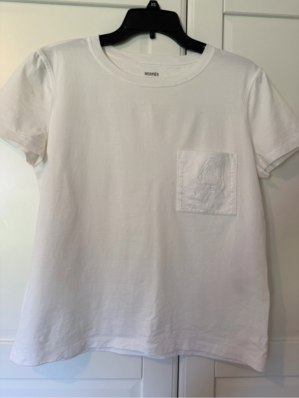 Hermès Women's Short Sleeve White Pocket Tee